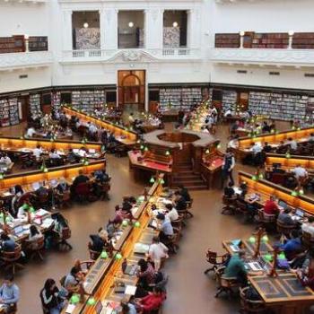 aerial view of a library