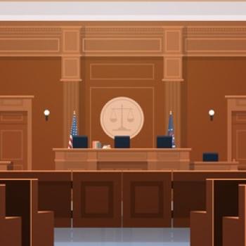 Graphic image of a courtroom