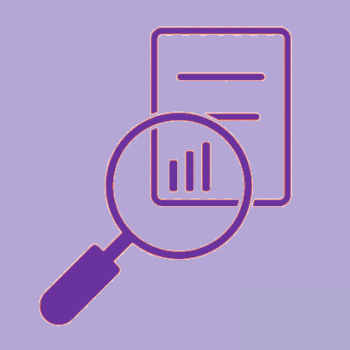 Graphic of magnifying glass against a chart